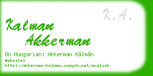 kalman akkerman business card