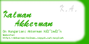 kalman akkerman business card